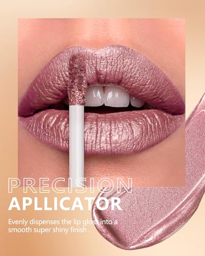Metallic Pink Lipstick for Women Nude Lipsticks Long Lasting