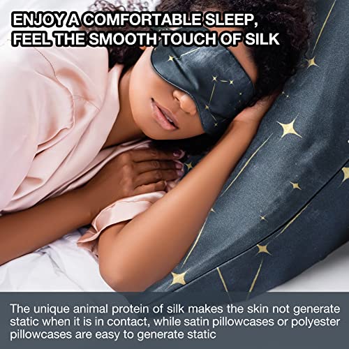 Queen Black Galaxy Silk Pillowcase