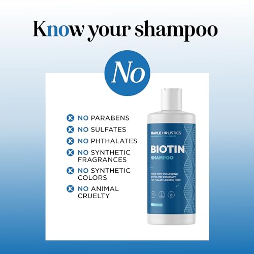 Rosemary and Biotin Shampoo for Thinning Hair - Vegan Volumizing Shampoo for Fine Hair wit
