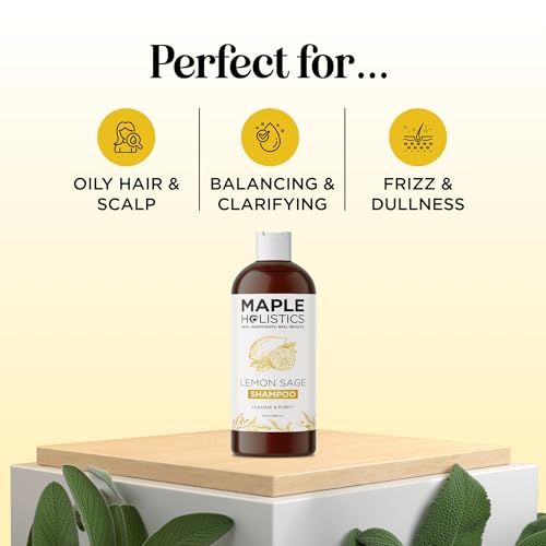 Sulfate Free Shampoo for Oily Hair - Lemon Sage Clarifying Shampoo for Build Up and Oily S