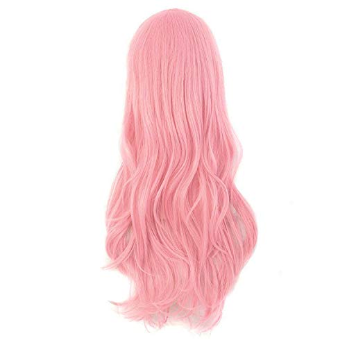 28 Inch Long Curly Pink Cosplay Wig
