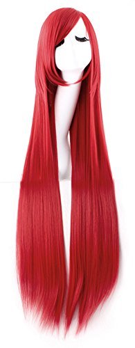 40 Inch Red Anime Straight Wig