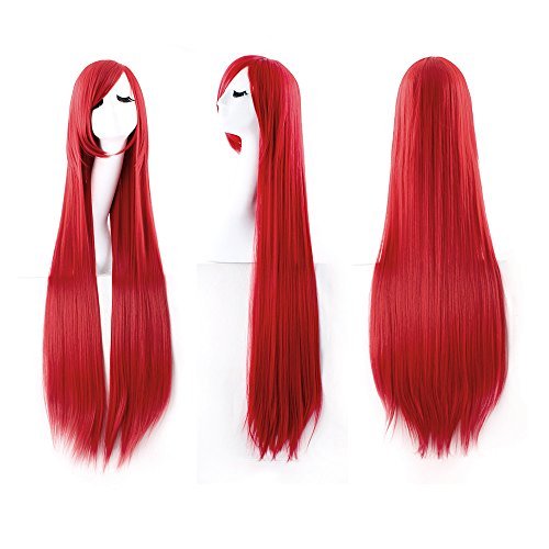 40 Inch Red Anime Straight Wig
