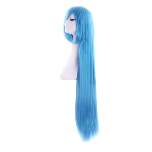 Cyan Blue Long Straight Anime Wig
