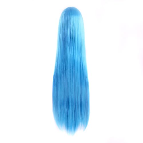 Cyan Blue Long Straight Anime Wig