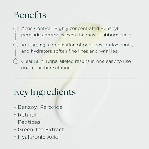 Duality - Benzoyl Peroxide 10% Acne Treatment Cream & Anti-Aging Retinol -