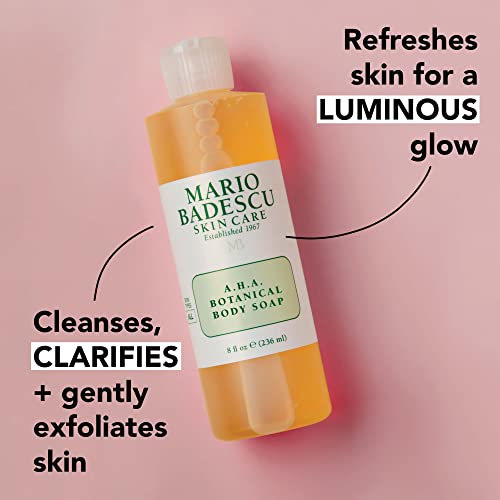 AHA Botanical Body Wash Moisturizing, Clarifying and Gentle Exfoliating Body Wash for Brighter, Softer and Smoother Skin | Soap Infused with Glycolic Acid & Fruit Enz