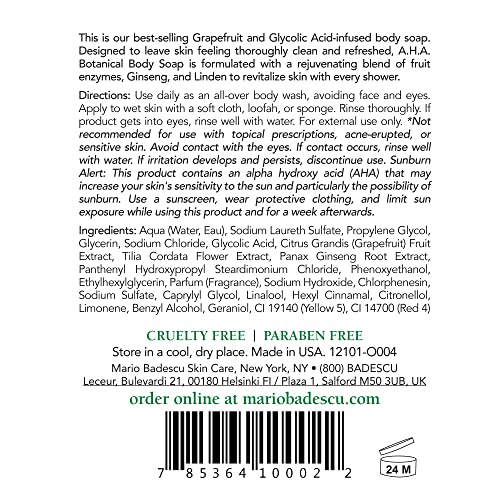 AHA Botanical Body Wash Moisturizing, Clarifying and Gentle Exfoliating Body Wash for Brighter, Softer and Smoother Skin | Soap Infused with Glycolic Acid & Fruit Enz