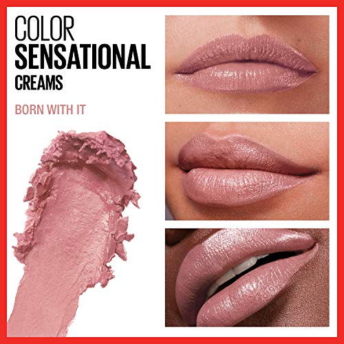Color Sensational Lipstick, Lip Makeup, Cream Finish, Hydrating Lipstick, Born With It, Nude Pink ,1 Count