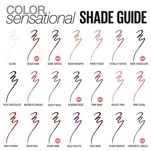 Color Sensational Shaping Lip Liner with Self-Sharpening Tip, Palest Pink, Pale Pink, 1 Count