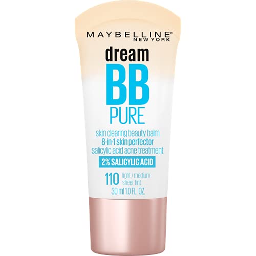 Dream Pure Skin Clearing BB Cream, 8-in-1 Skin Perfecting Beauty Balm With 2% Salicylic Acid, Sheer Tint Coverage, Oil-Free, Light/Medium, 1 Count