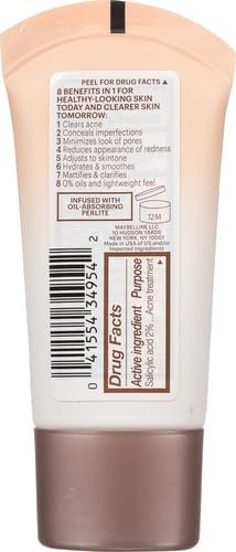 Dream Pure Skin Clearing BB Cream, 8-in-1 Skin Perfecting Beauty Balm With 2% Salicylic Acid, Sheer Tint Coverage, Oil-Free, Light/Medium, 1 Count