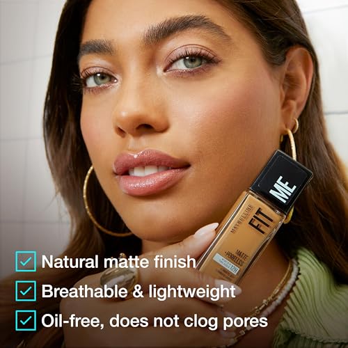 Fit Me Matte + Poreless Liquid Oil-Free Foundation Makeup, Ivory, 1 Count (Packaging May Vary)