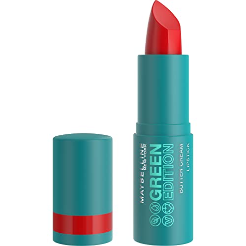 Green Edition Butter Cream High-Pigment Bullet Lipstick, Rainforest, Bright Red, 0.12 oz
