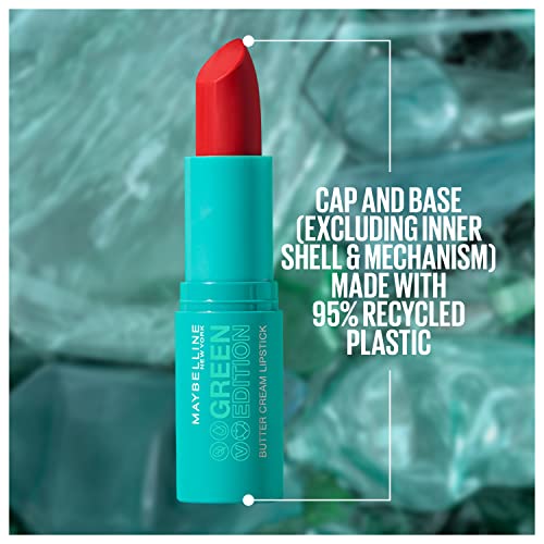 Green Edition Butter Cream High-Pigment Bullet Lipstick, Rainforest, Bright Red, 0.12 oz