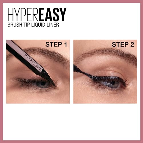 Hyper Easy Liquid Pen No-Skip Eyeliner, Satin Finish, Waterproof Formula, Pitch Black, 0.018 Fl Oz