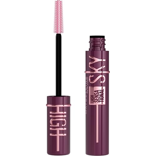 Lash Sensational Sky High Mascara Makeup, Volumizing, Lengthening, Defining, Curling, Multiplying, Buildable, Washable Formula, Burgundy Haze, 1 Count