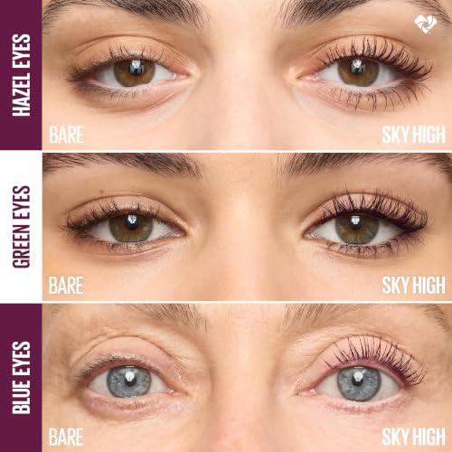 Lash Sensational Sky High Mascara Makeup, Volumizing, Lengthening, Defining, Curling, Multiplying, Buildable, Washable Formula, Burgundy Haze, 1 Count