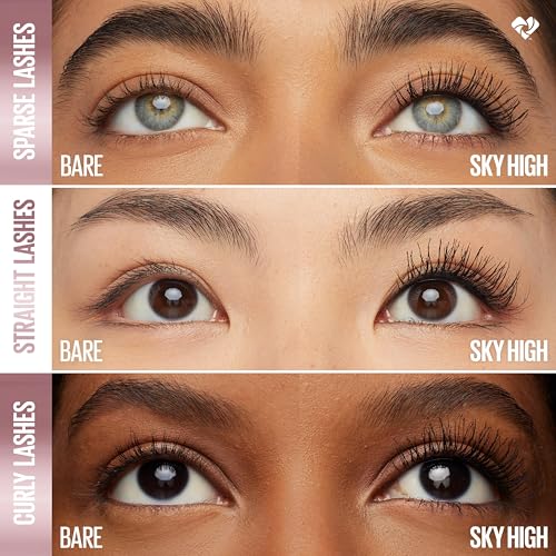 Lash Sensational Sky High Waterproof Mascara Makeup, Volumizing, Lengthening, Defining, Curling, Multiplying, Buildable Formula, Very Black, 1 Count