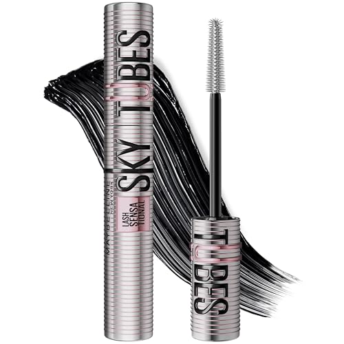 Lash Sensational Sky Tubes Tubing Mascara, Extension-Like Lengthening Mascara, 24HR Eye Makeup with Shea Butter & Castor Oil, Very Black, 1 Count