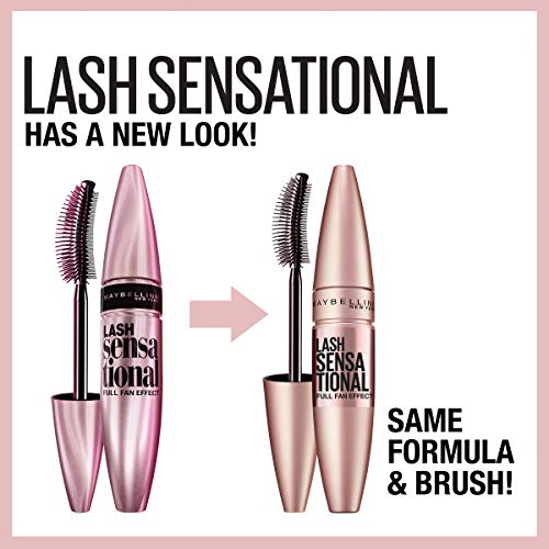 Lash Sensational Waterproof Mascara, Lengthening and Volumizing for a Full Fan Effect, Brownish Black, 1 Count