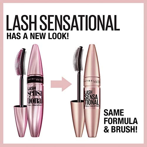Lash Sensational Waterproof Mascara, Lengthening and Volumizing for a Full Fan Effect, Brownish Black, 1 Count