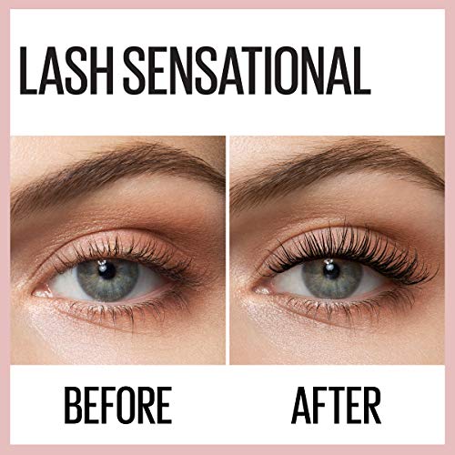 Lash Sensational Waterproof Mascara, Lengthening and Volumizing for a Full Fan Effect, Brownish Black, 1 Count