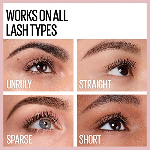 Lash Sensational Waterproof Mascara, Lengthening and Volumizing for a Full Fan Effect, Brownish Black, 1 Count