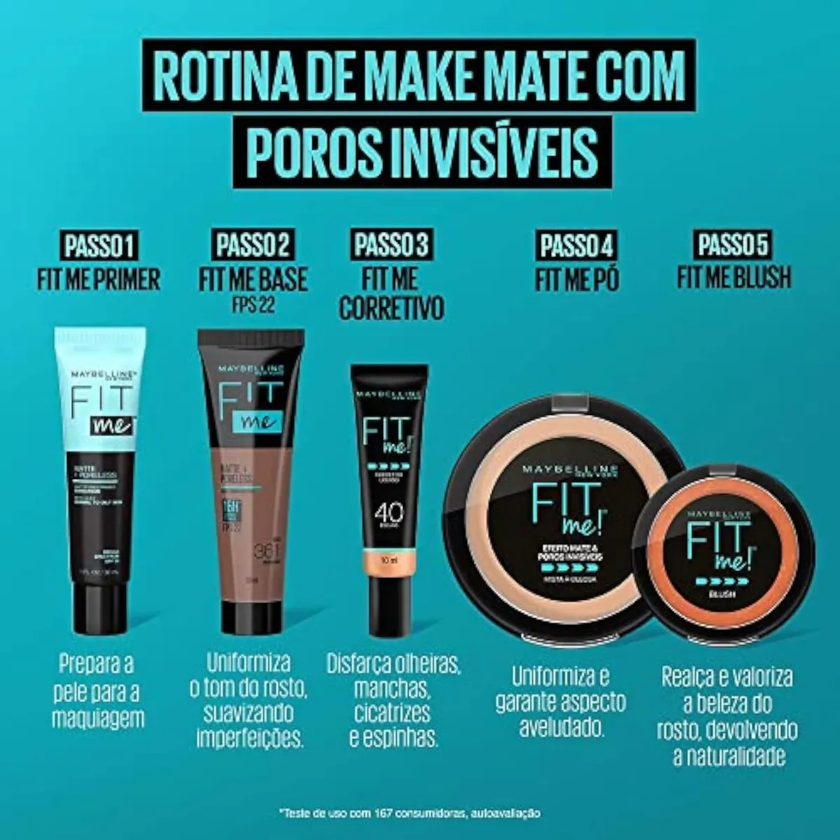 Fit Me Matte + Poreless Mattifying Face Primer Makeup With Sunscreen, Broad Spectrum SPF 20, 16HR Wear, Shine Control, Clear, 1 Count