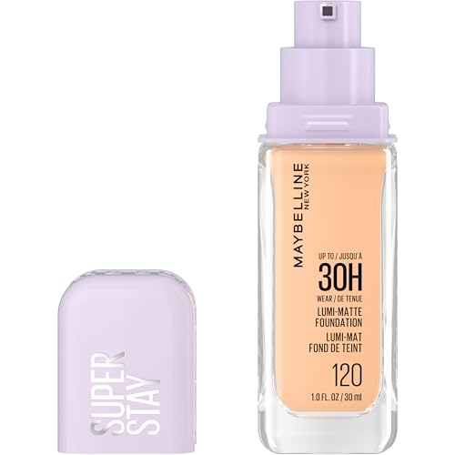 Super Stay Lumi-Matte Foundation, Lightweight and Buildable Full Coverage Foundation Makeup For Up To 30HR Wear, 120, 1 Count
