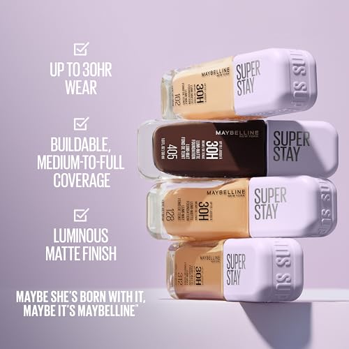 Super Stay Lumi-Matte Foundation, Lightweight and Buildable Full Coverage Foundation Makeup For Up To 30HR Wear, 120, 1 Count