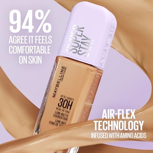 Super Stay Lumi-Matte Foundation, Lightweight and Buildable Full Coverage Foundation Makeup For Up To 30HR Wear, 120, 1 Count
