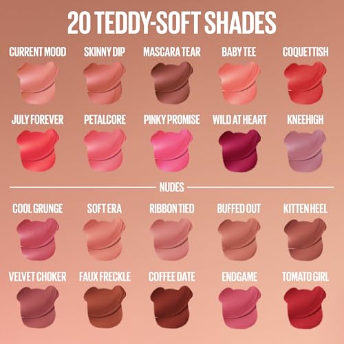 Super Stay Teddy Lip Tint, Long Lasting Matte Lipstick For Up To 12HR Wear, Kneehigh, 1 Count