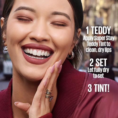 Super Stay Teddy Lip Tint, Long Lasting Matte Lipstick For Up To 12HR Wear, Kneehigh, 1 Count