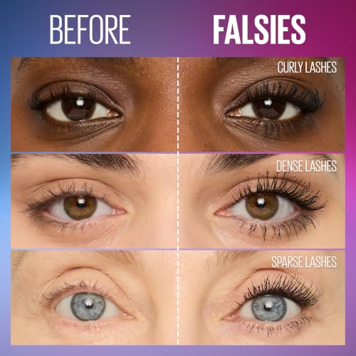 Volum' Express The Falsies Waterproof Mascara, Volumizing and Separating Make Up Formula, Very Black, 1 Count