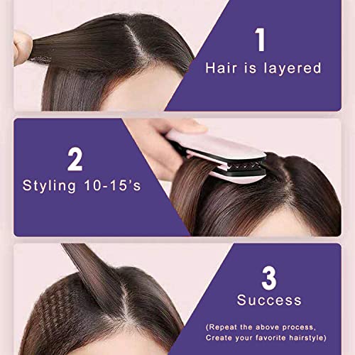 Ceramic Crimper Iron Volumizing Fluffy Hair Anti Static Adjustable Temp