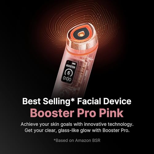 Booster Pro 6 in 1 Real Glass Glow Beauty Massager Pink