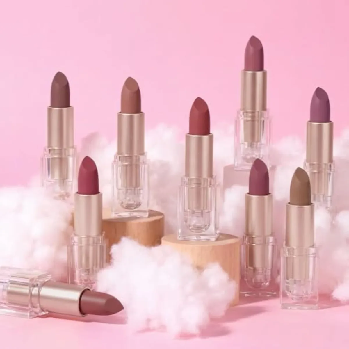 Pale Nude Hydrating Cream Lipstick Satin Matte Finish, Natural Moisture Lipstick with Vitamin E, Smooth Hydrating High Pigmented Lip Crayon for Women Waterproof, Comfortable