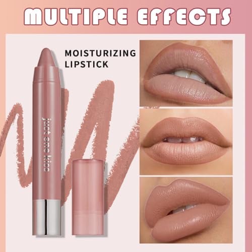 Warm Nuetral Nude Hydrating Creamy Lipstick Lip Crayon, 01#