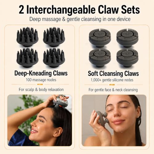 Electric Scalp Massager 2 Claw Sets IPX7 Waterproof