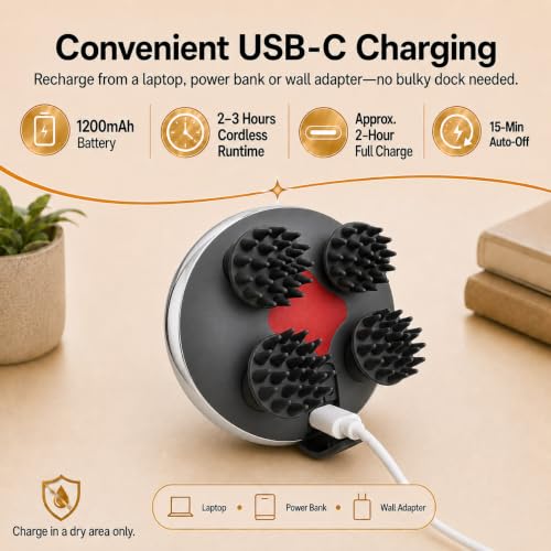 Electric Scalp Massager 2 Claw Sets IPX7 Waterproof