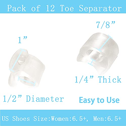 Pack of 12 Gel Toe Separator