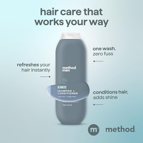 men 2-in-1 Shampoo and Conditioner, Sea + Surf, 14 fl oz