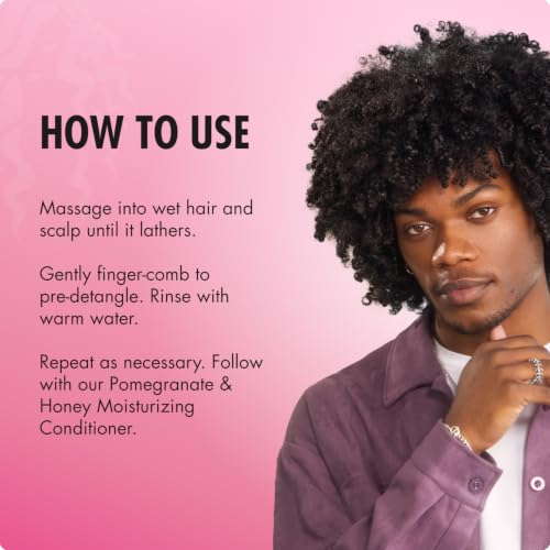 Pomegranate & Honey Detangling & Moisturizing Shampoo - Curly Hair Shampoo for Women - Enr
