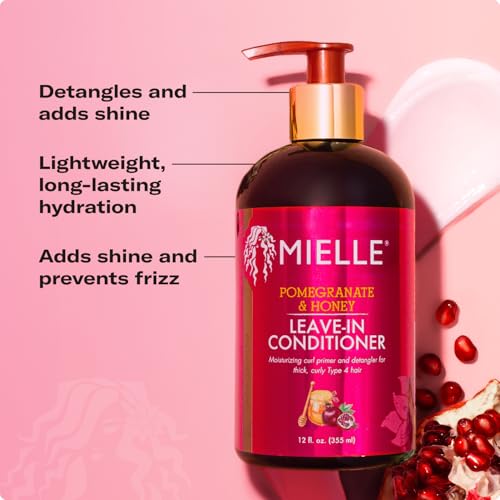 Organics Pomegranate & Honey Leave-In Conditioner for Curly Hair - Moisturizing Detangler 