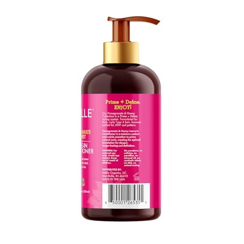 Organics Pomegranate & Honey Leave-In Conditioner for Curly Hair - Moisturizing Detangler 