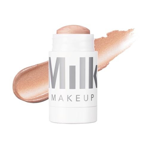 Highlighter – Cream Highlighter Stick for Face + Body with Radiant, Shimmery Glow – Buildable, Blendable, Vegan Formula for All Skin Types – Lit (Champagne), 0.21 oz