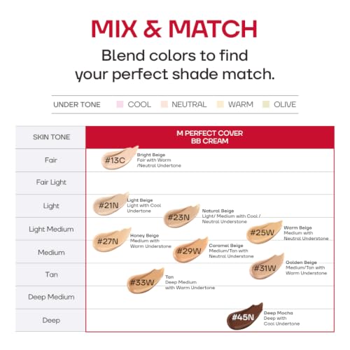 M Perfect Cover BB Cream No.23 Natural Beige SPF 42 PA+++ 1.69 oz