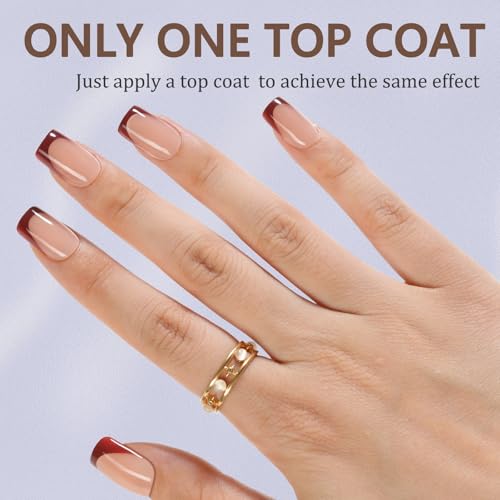 French Tip Press On Nails 160pcs Short Square French Gel Nail