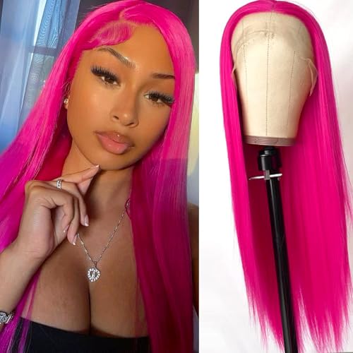 Hot Pink Lace Front Wig